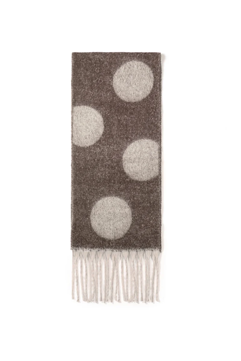 Polyester Sjaal met Stippen – 190x40cm | Zwart, Rood, Blauw, Khaki & Koffiebruin