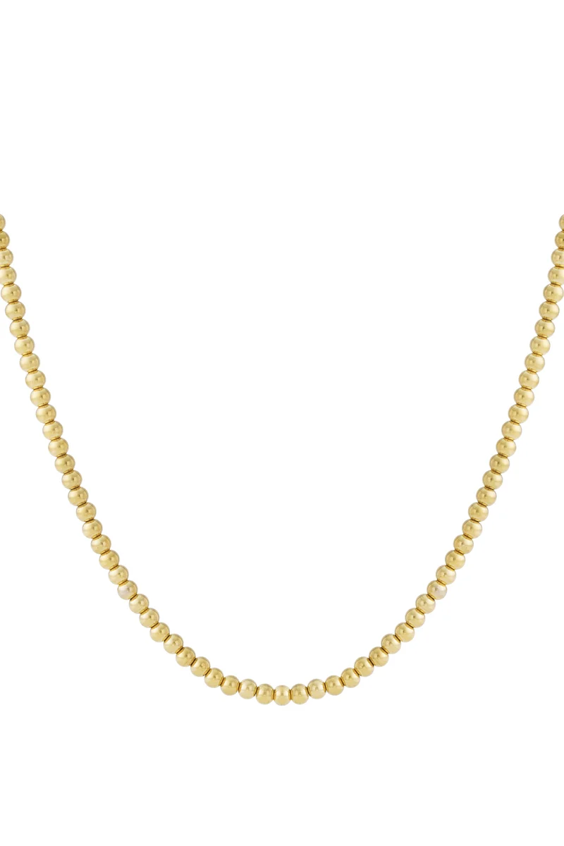 RVS Massieve Kralen Ketting – 6mm | Goud & Zilver | 39cm