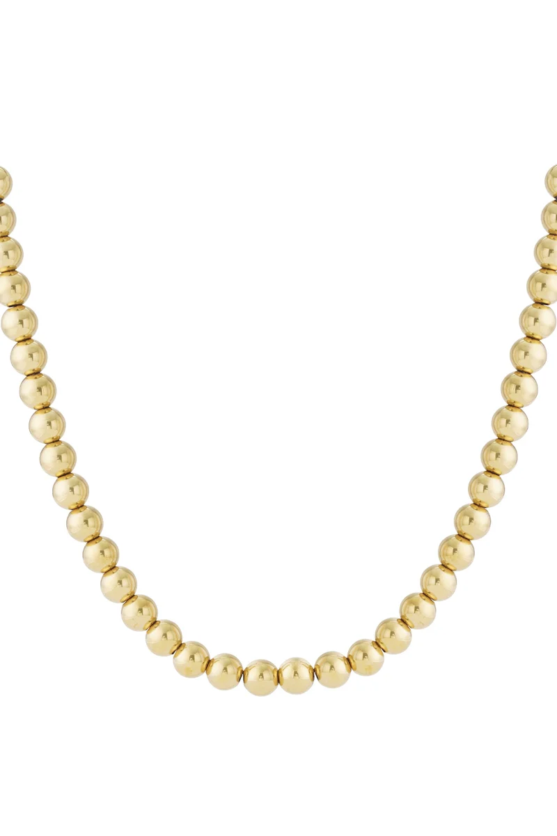 RVS Holle Kralen Ketting – 12mm | Goud & Zilver | 42cm