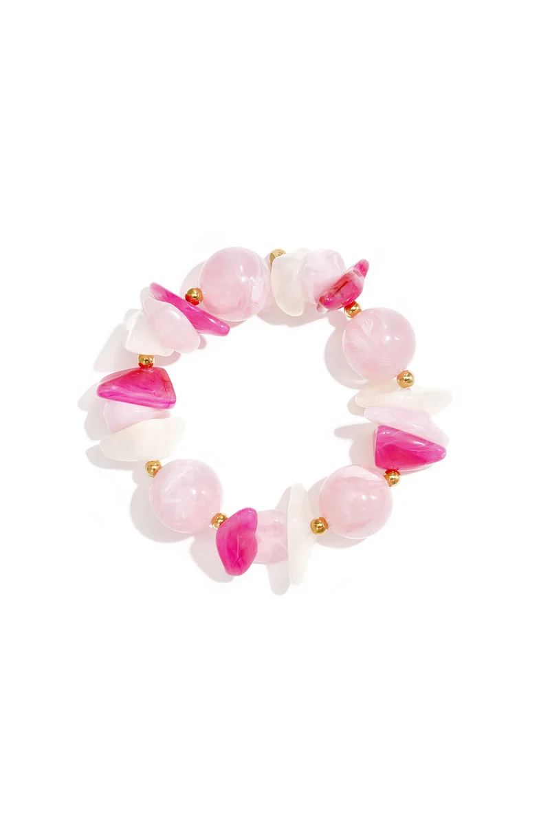 Kralenarmband met Gemixte Kralen – 4 Kleuren | 17cm