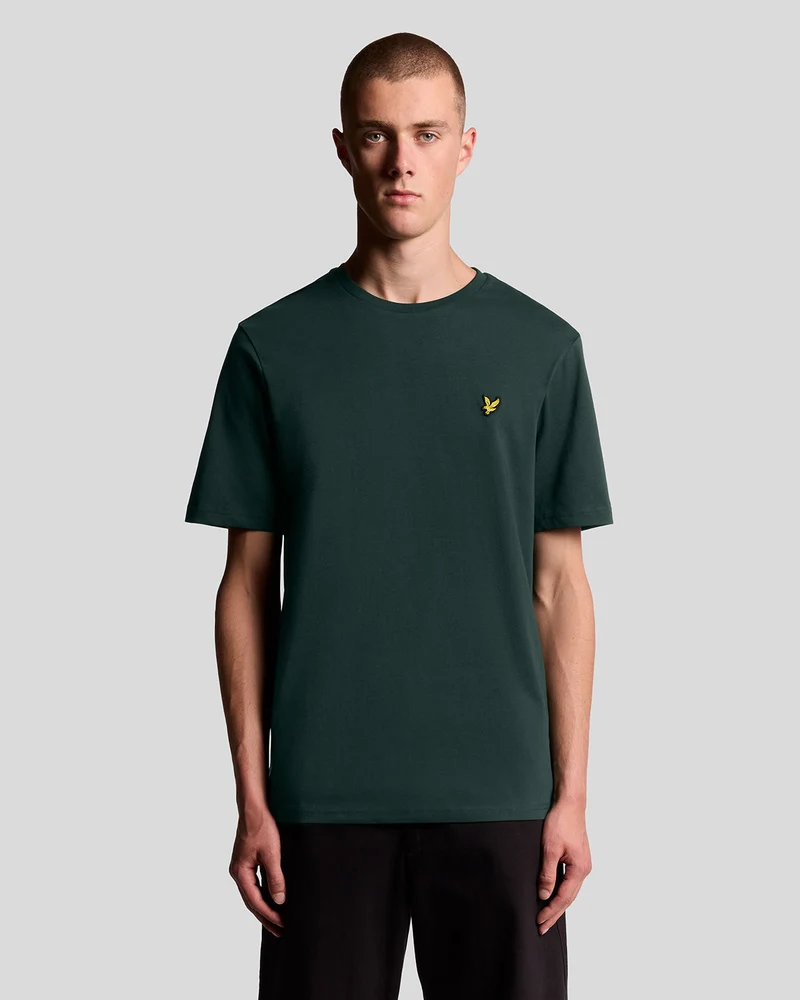 Lyle & Scott Herren T-Shirt Baumwolle Rundhals Dark Green