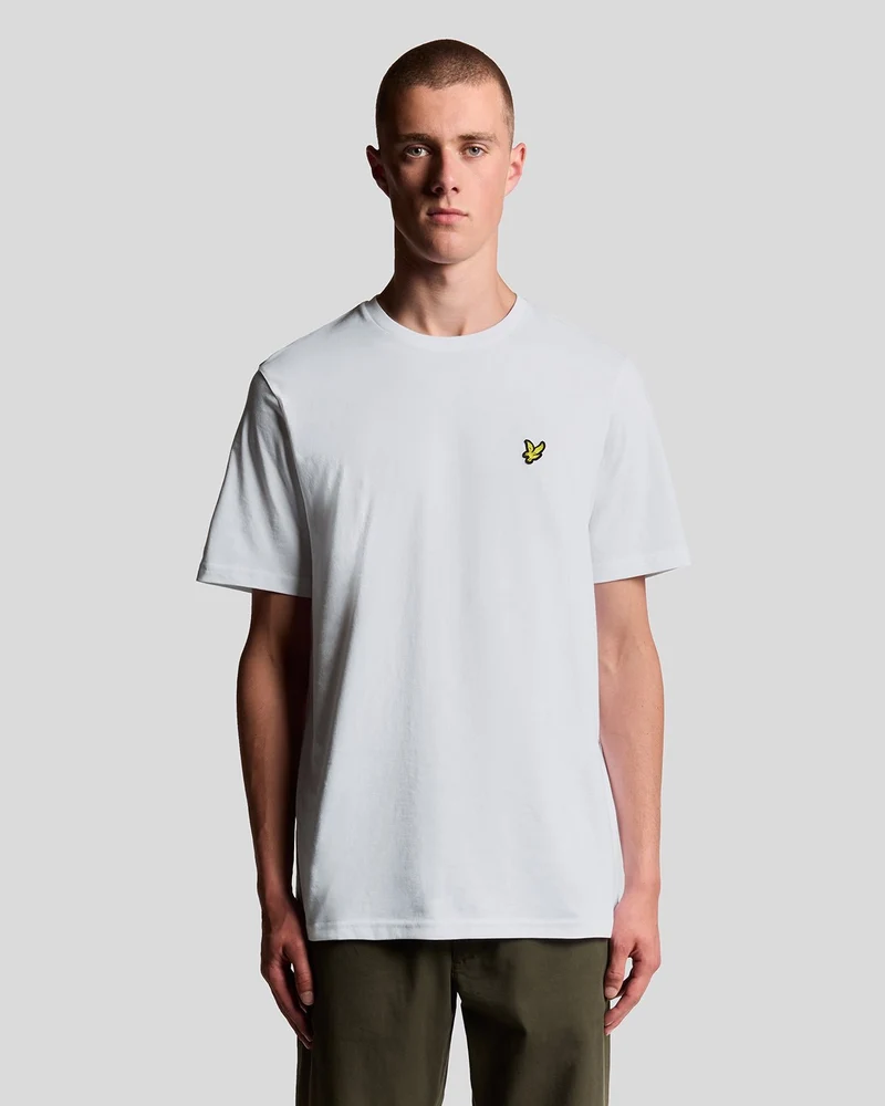 Lyle & Scott Herren T-Shirt Baumwolle Rundhals Weiß