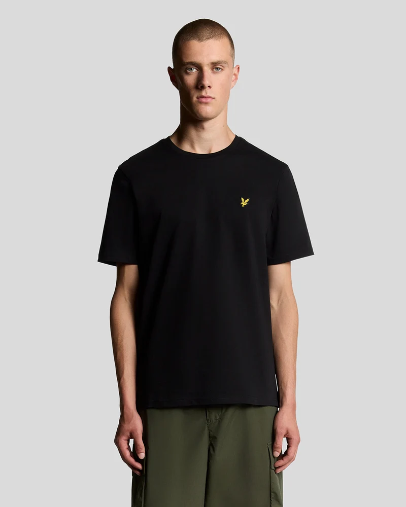 Lyle & Scott Herren T-Shirt Baumwolle Rundhals Jet Black
