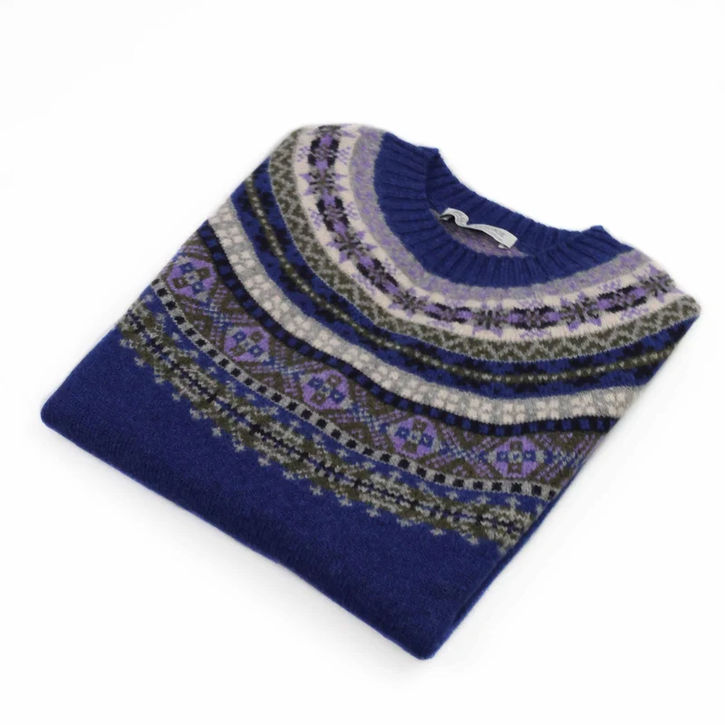 William Lockie Damen Tiree Fairisle Pullover Noss