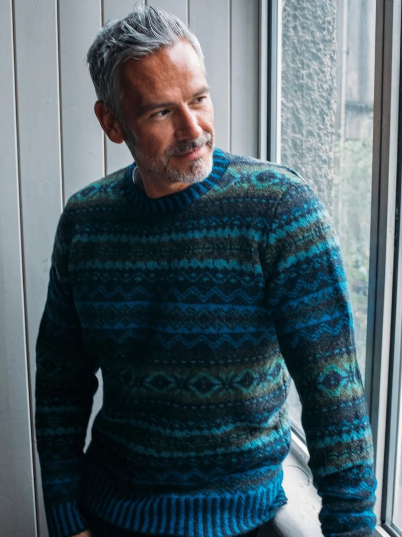 Eribé Brodie Pullover Kingfisher | 100% Shetlandwolle | Made in Scotland