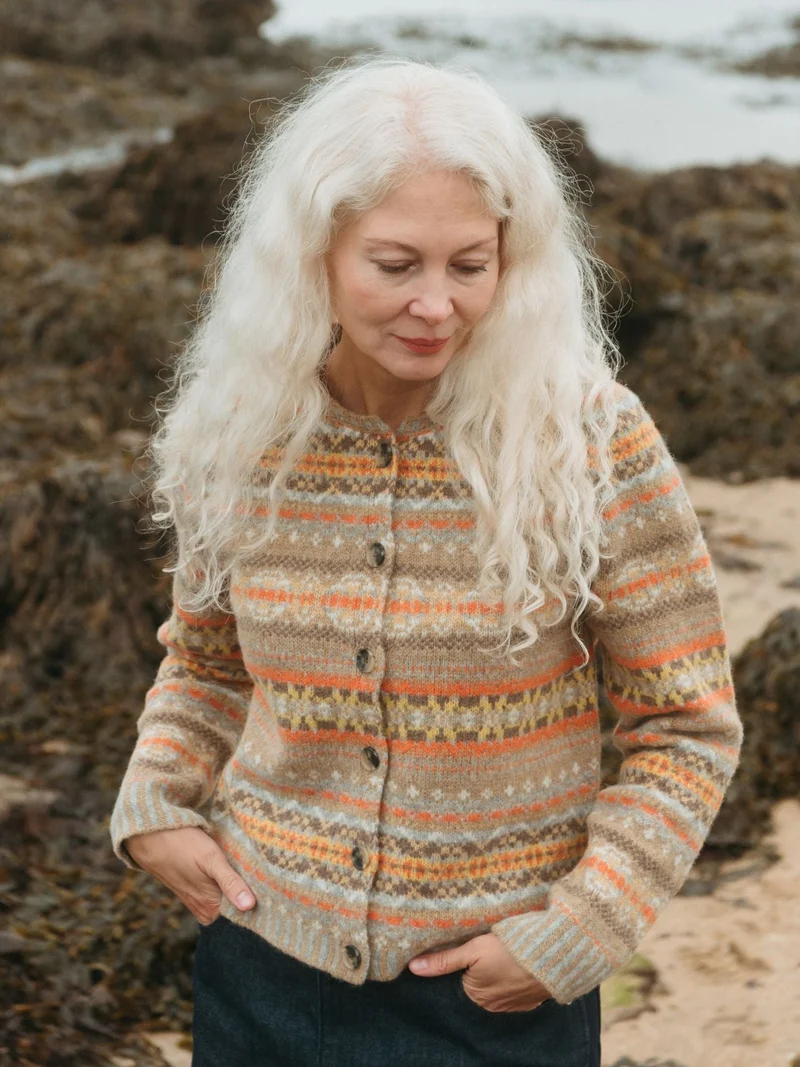 Eribé Westray Strickjacke Huntley | 100% Shetlandwolle | Made in Scotland