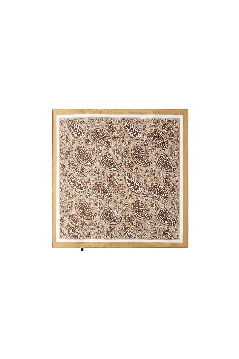 Bruine Dames Sjaal met Paisleyprint – Lichtgewicht