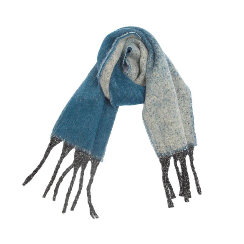 Gepatchte kleurverloop dikke kwastsjaal - Oversized Loop Yarn Lazy Scarf Groothandel