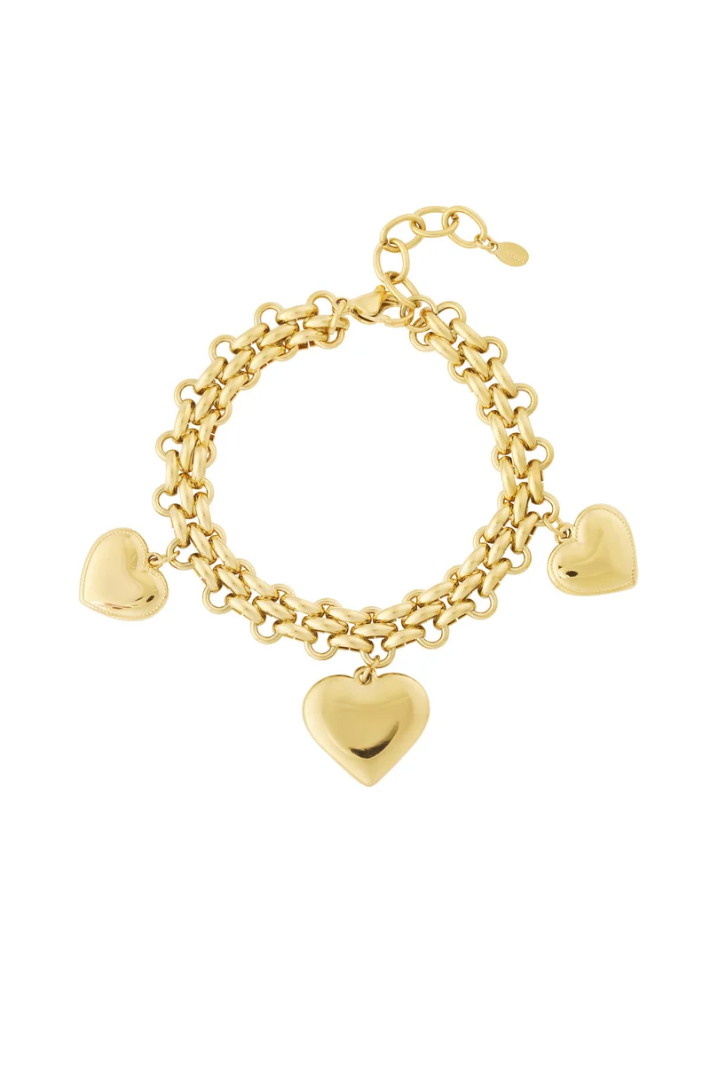 Armband met Hart Motief – Roestvrij Staal | Goudkleur | Simple Series | Dames