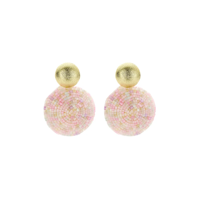 Biba Oorbellen Licht Roze - Crystal & Acryl | 75x37mm