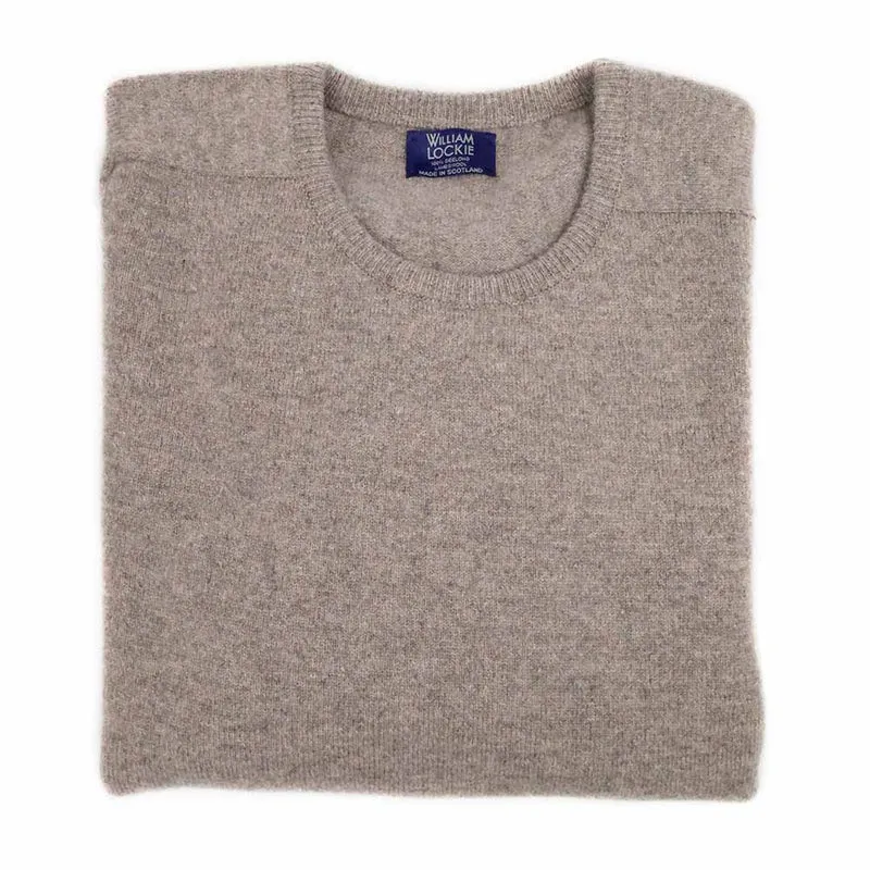 William Lockie Herren Leven Pullover Beige | Geelong Lammwolle · Made in Scotland