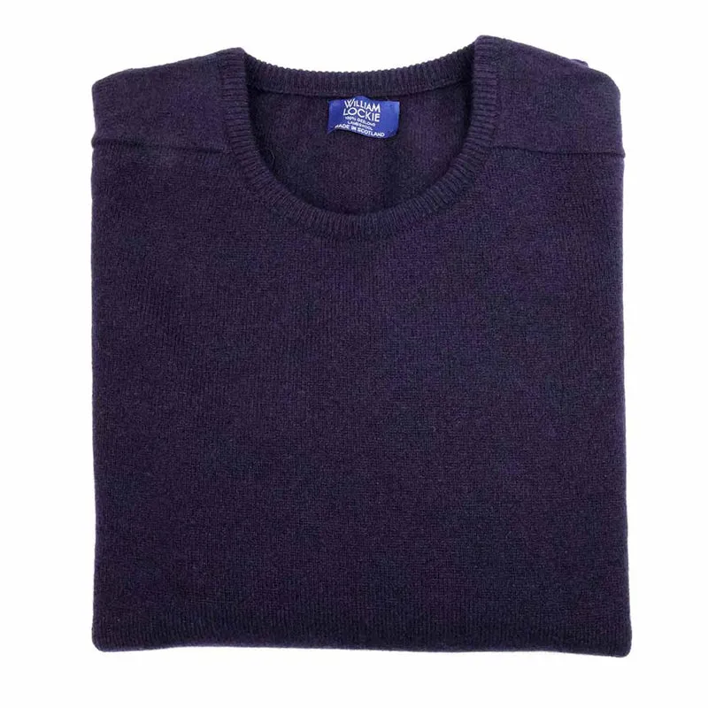 William Lockie Herren Pullover 100% Geelong Lammwolle Leven Marine Blau