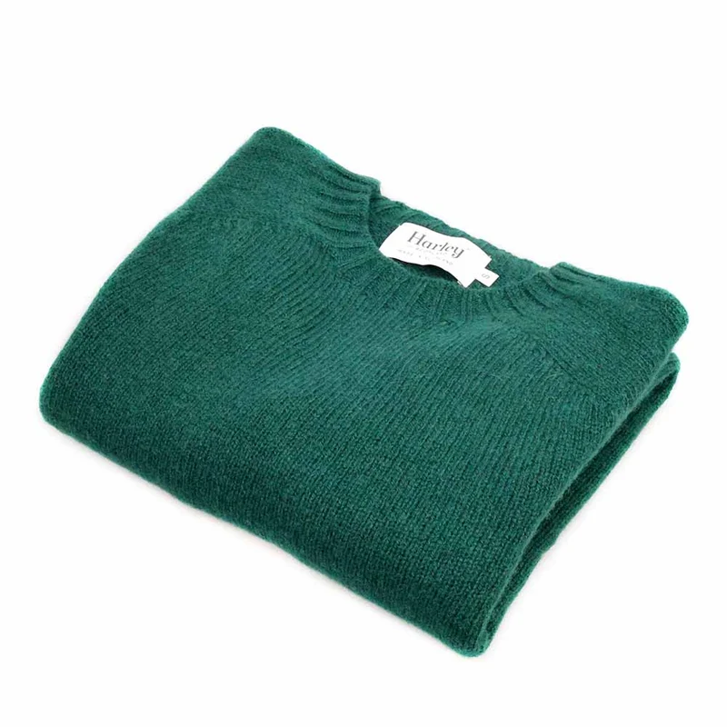 Harley of Scotland Herren Schurwolle Pullover | Racing Green