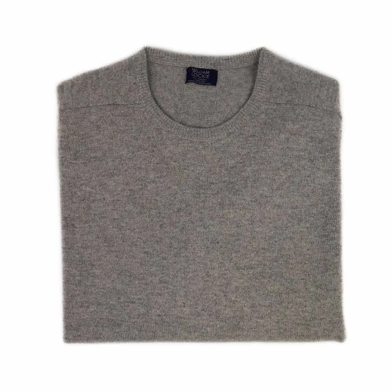 William Lockie Herren Pullover 100% Geelong Lammwolle Leven Grau