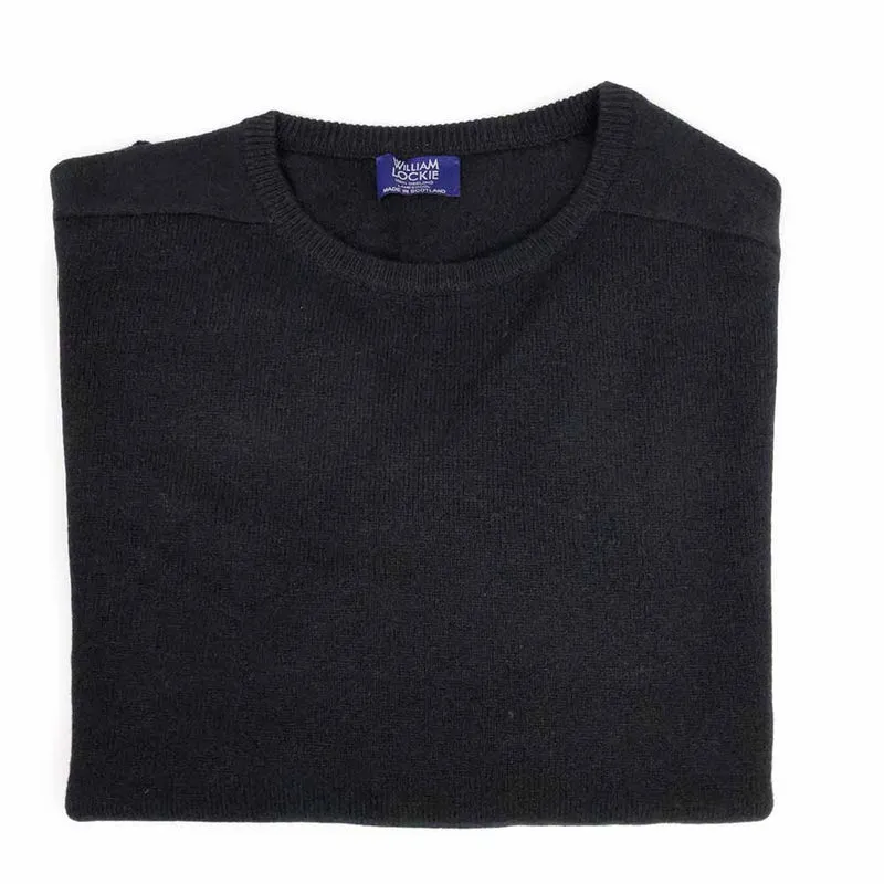 William Lockie Herren Pullover 100% Geelong Lammwolle Leven Schwarz