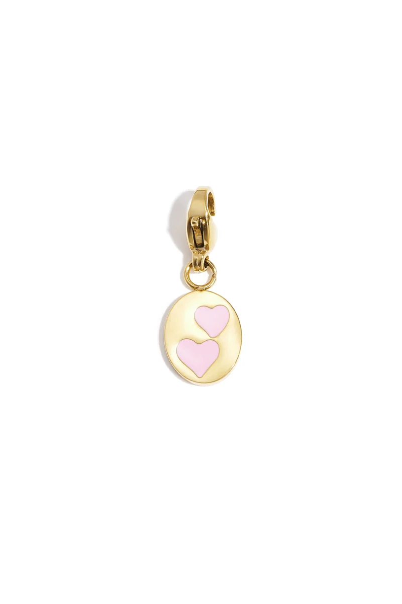 Hart Munt Charm Bedel Emaille Lichtroze – Valentijn & Moederdag | Lilli June