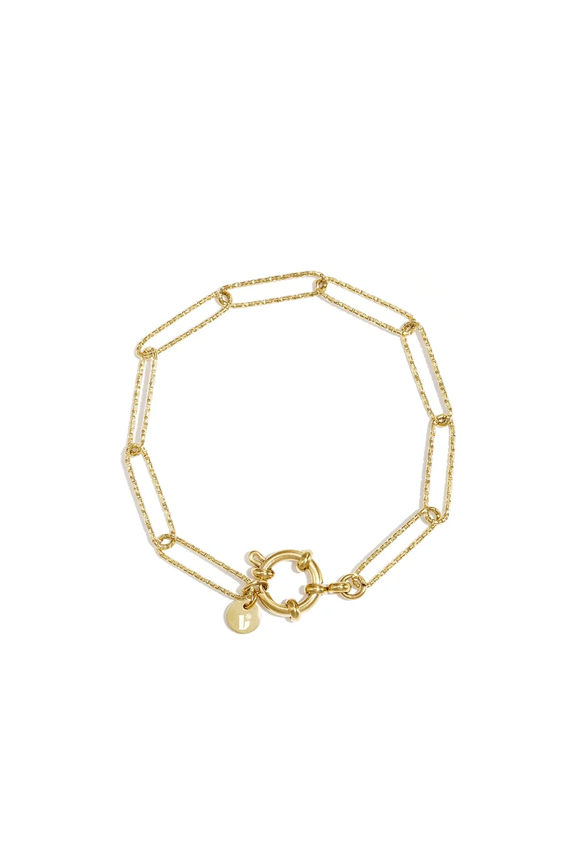 Gouden Armband Lange Schakels met Frontsluiting – DIY Bedels | Lilli June