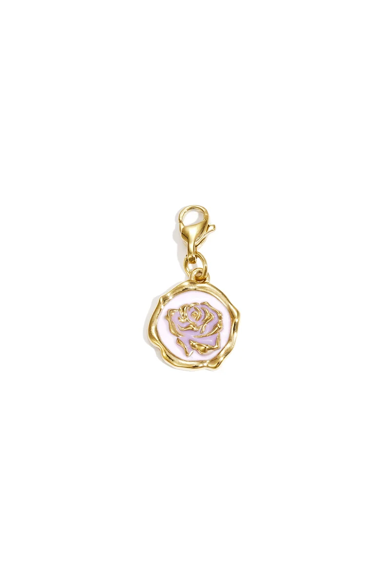 Roos Charm Bedel Emaille – Moederdag Cadeau | Lilli June Simple Series