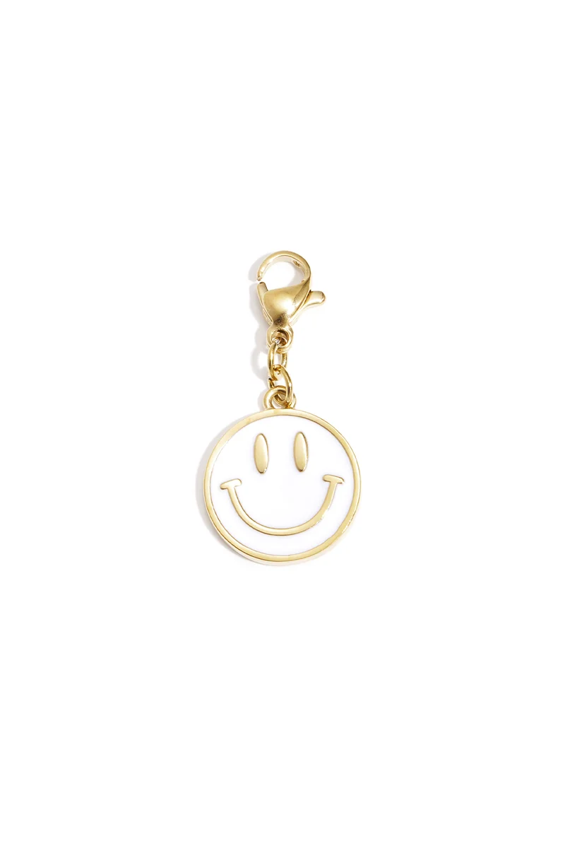 Smiley Bedel RVS met Email - Happy Face Charm Lilli June Collectie