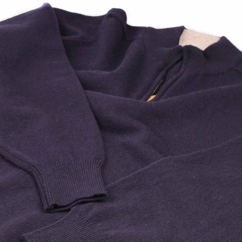 William Lockie Herren Lammwolle Troyer Pullover Navy