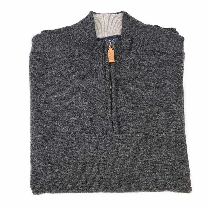 William Lockie Herren Lammwolle Troyer Pullover Grau