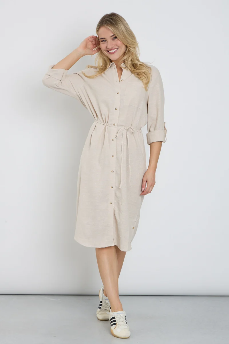 Jurk Linen Visco Melange Pebble SRB4772