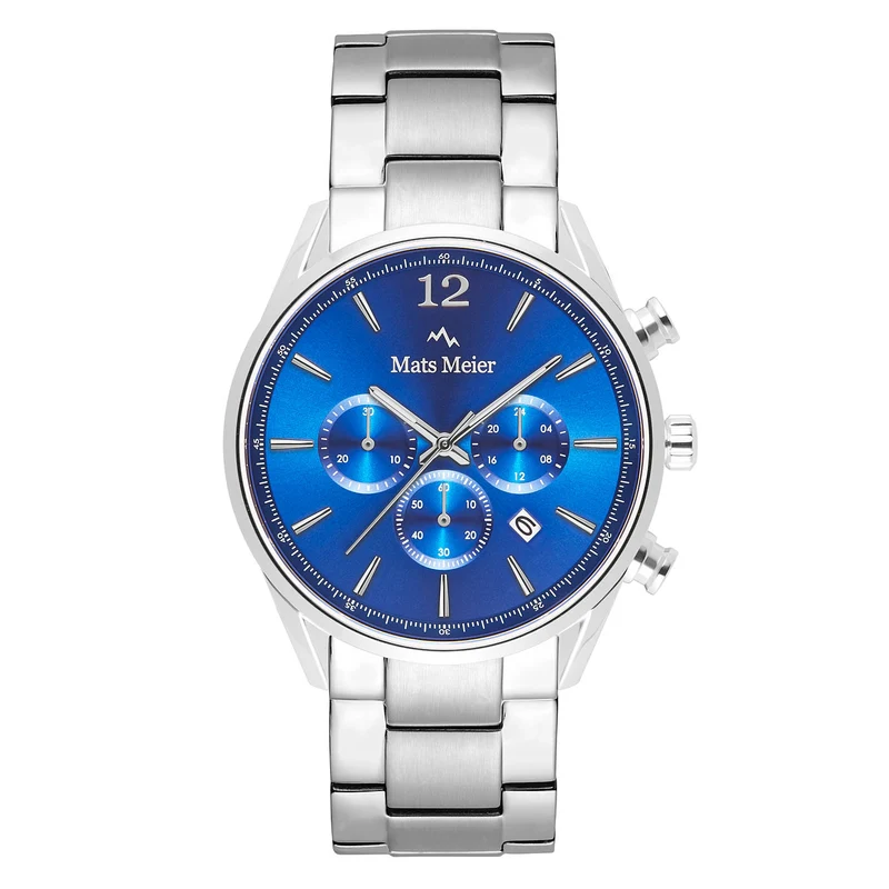 Mats Meier Grand Cornier Chrono Blauw/Zilverkleurig horloge MM00108