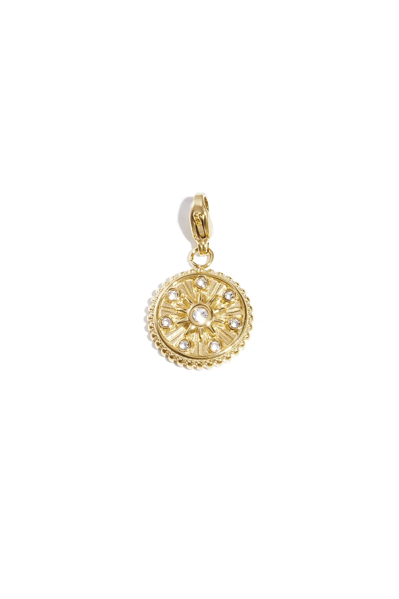 Zon Ketting Bedel RVS met Rhinestones - Positief Symbool Lilli June collectie