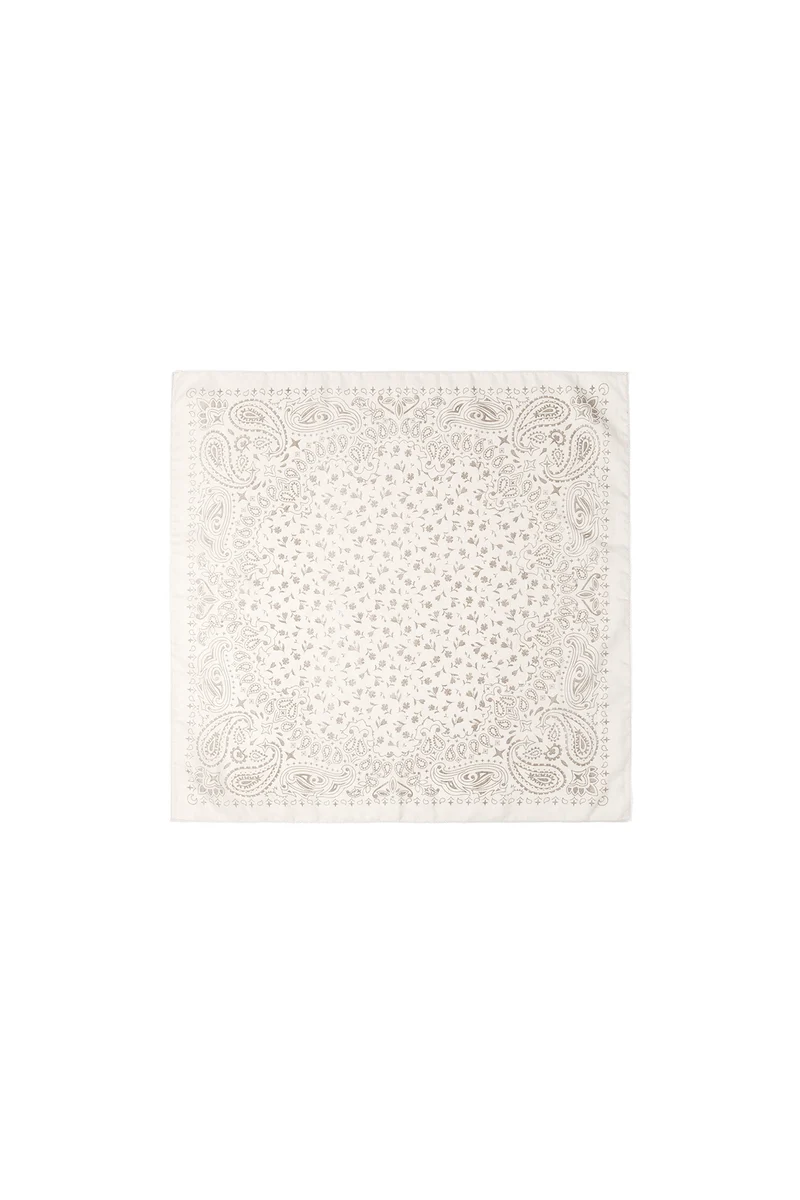 Zomersjaal Dames Abrikoos met Bloemen en Paisley - 68x68cm
