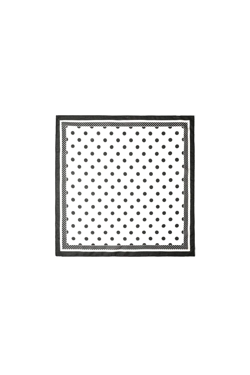 Zomersjaal Dames Wit met Stippen - 68x68cm