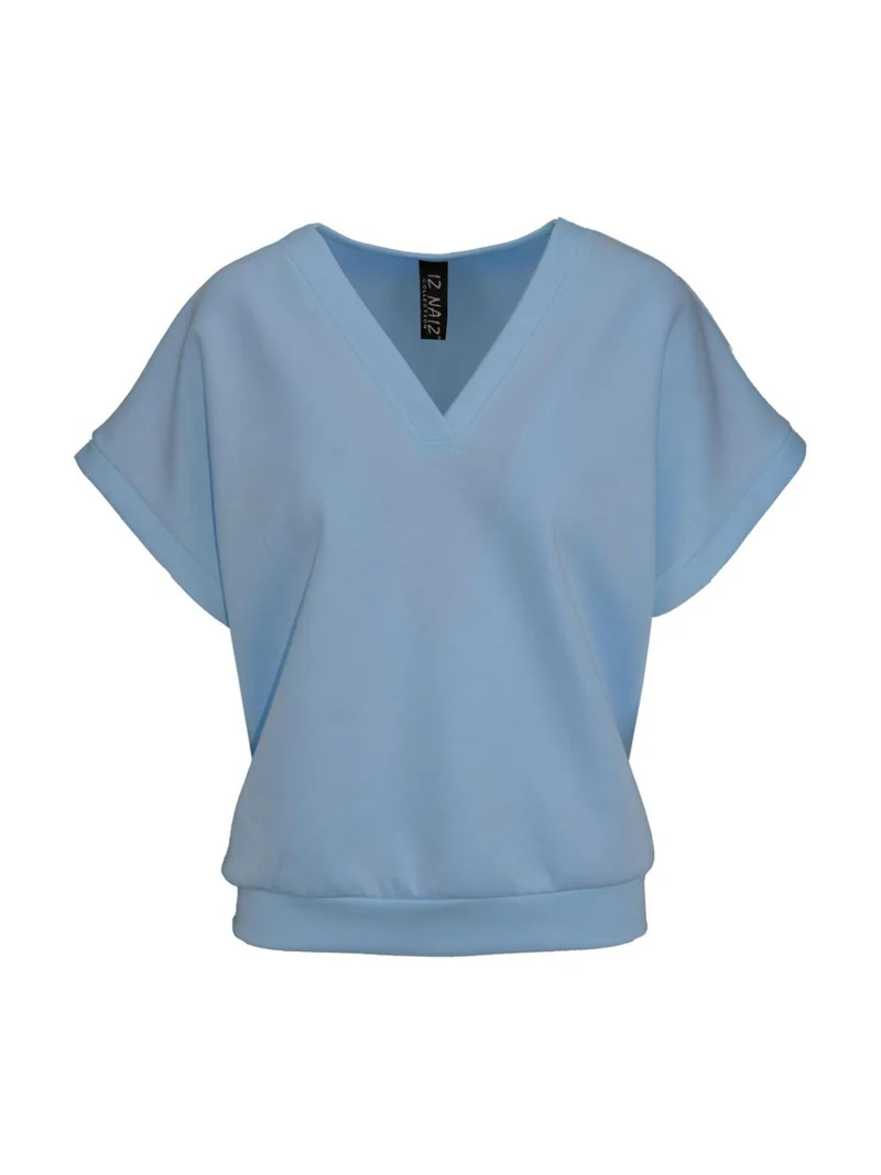 Top v-hals viscosemix bleu