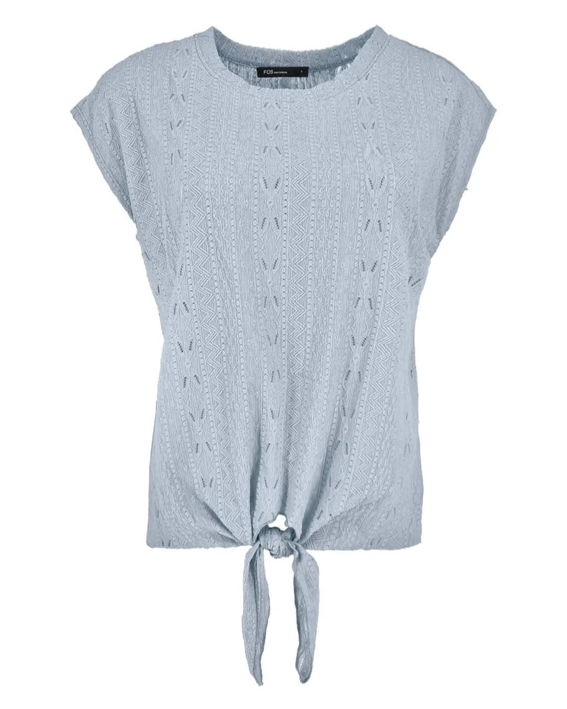 Top ada broderie viscose bleu