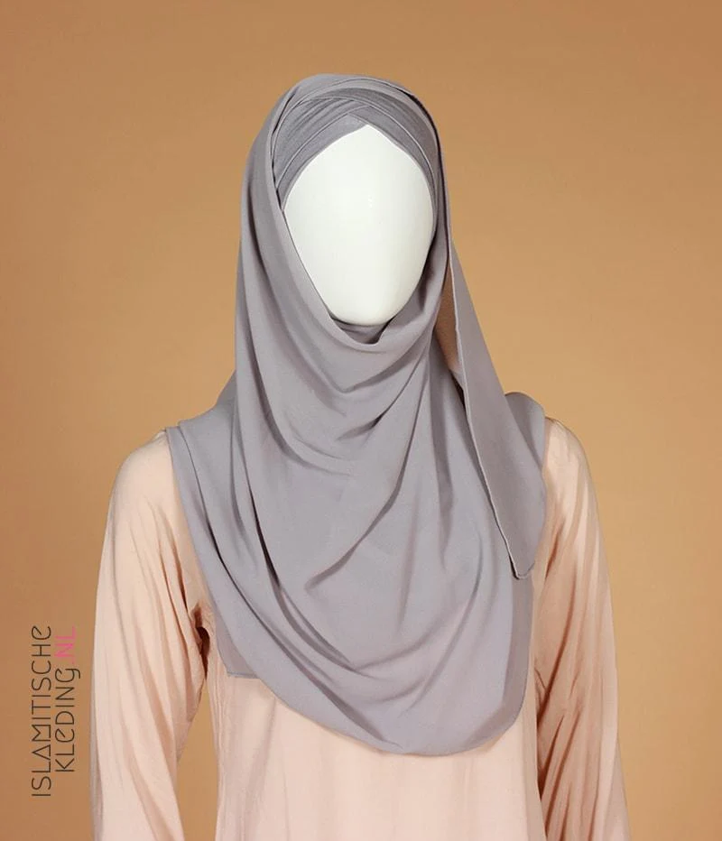 Instant Bonnet Chiffon Scarf Light Gray