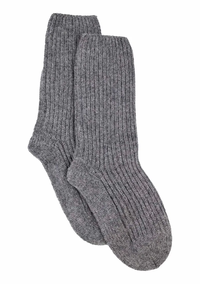 Kuuhi Kaschmir Bettsocken Damen Grau