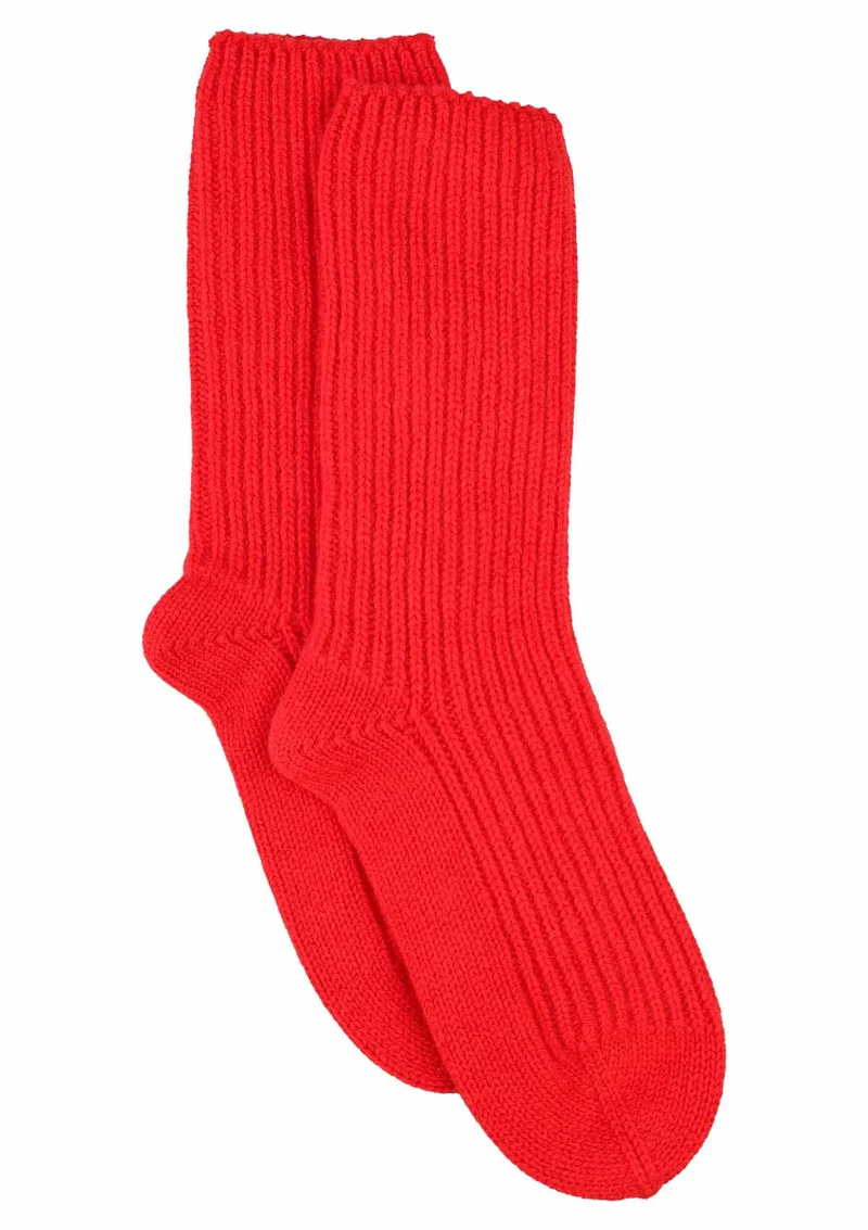 Kuuhi Kaschmir Bettsocken Damen Rot