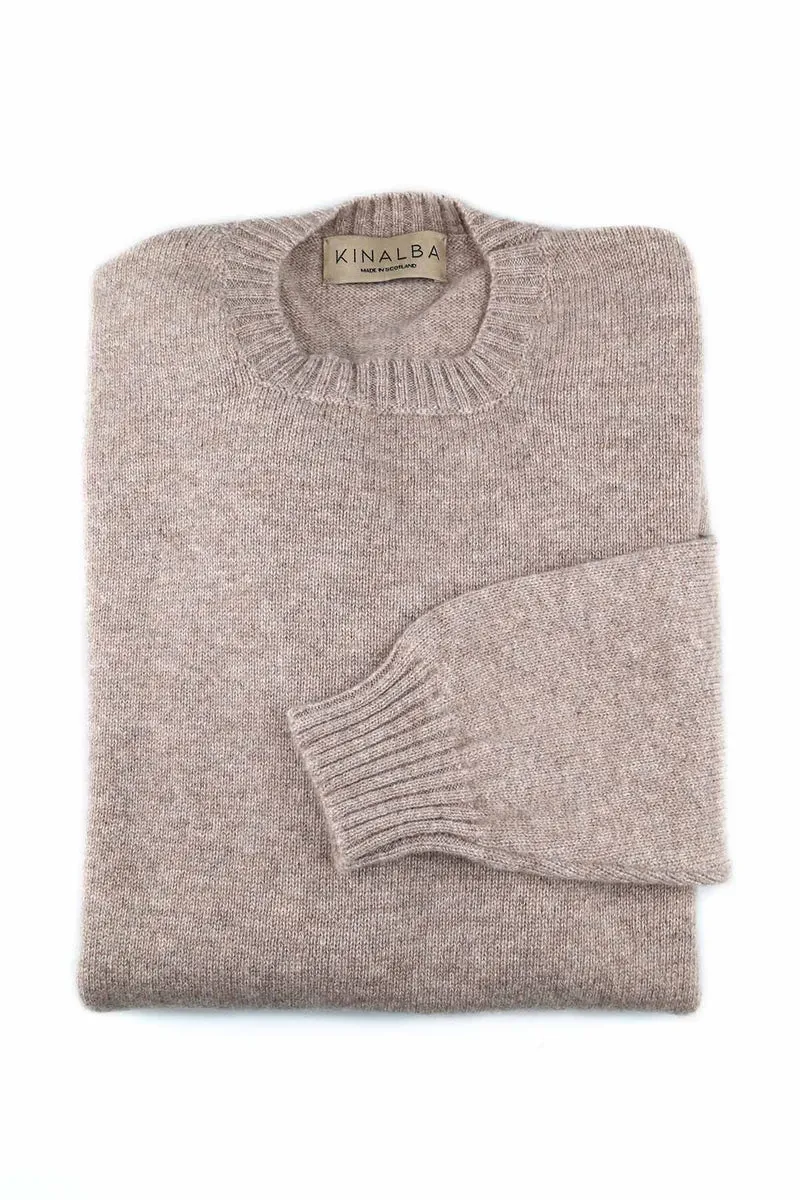 Kinalba Kaschmir Pullover Damen Rundhals Beige