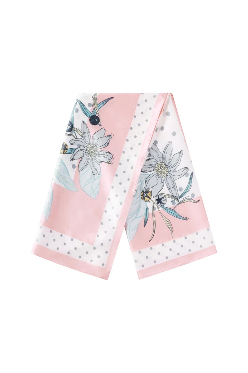 Zomersjaal Dames 70x70cm Bloemenprint - roze