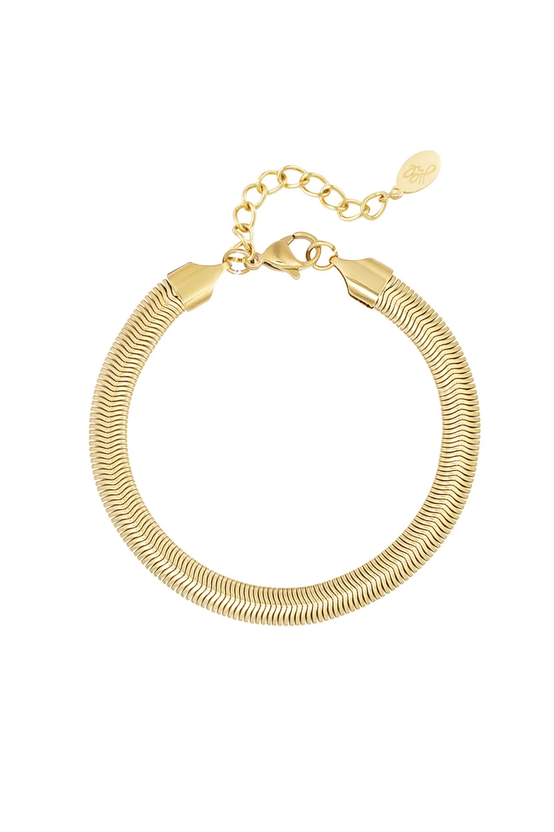 Platte Grove Schakelarmband Goud RVS - 6.0mm