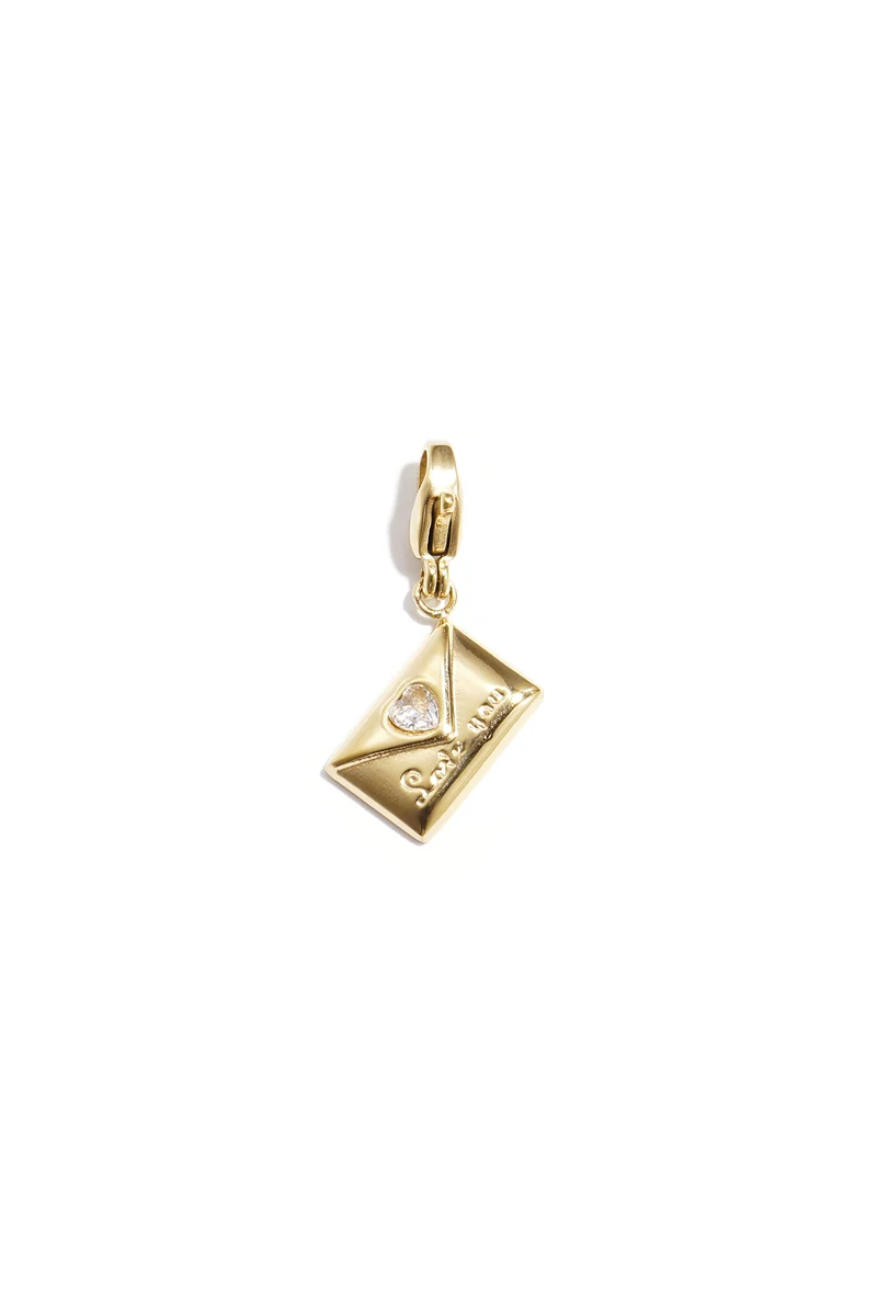 Bedel Envelop Goud met Strass - Charm voor Armband en Ketting - Simple Series