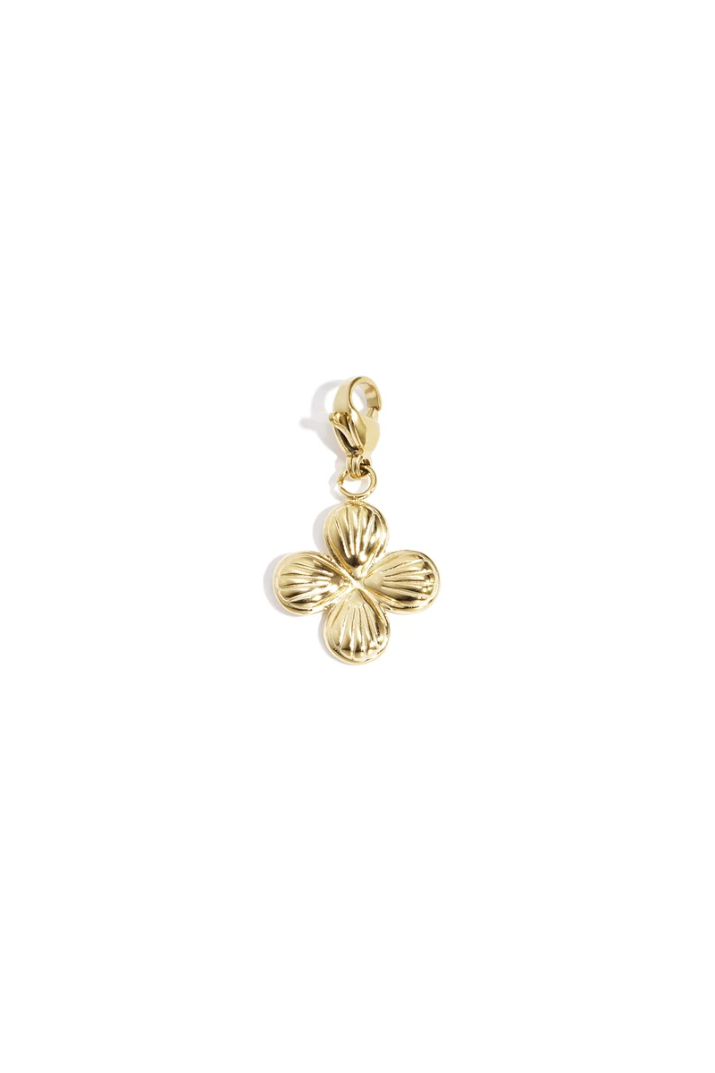 Bedel Klavertje Vier Goud - Charm voor Armband en Ketting - Simple Series