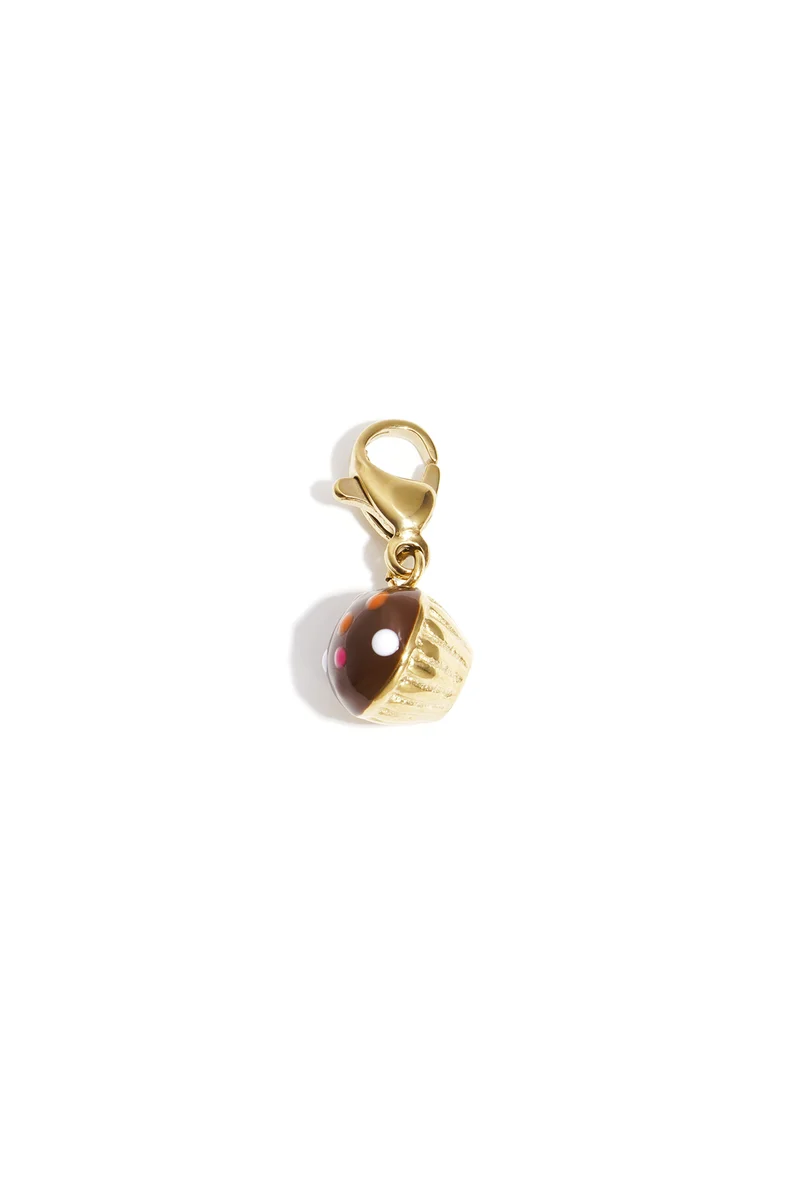 Bedel Cupcake Bruin Goud - Charm voor Armband en Ketting - Simple Series
