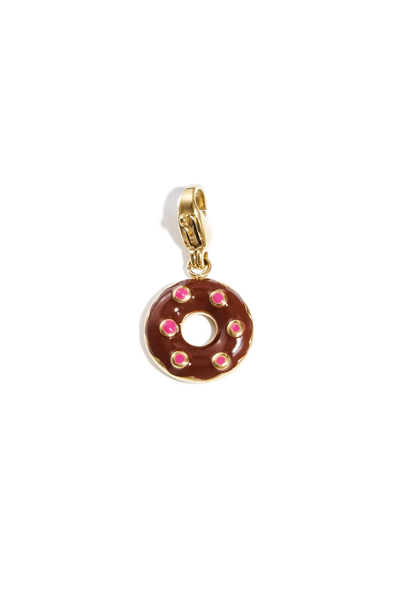 Bedel Donut in Roze of Chocolade Bruin - Charm voor Armband en Ketting - Simple Series