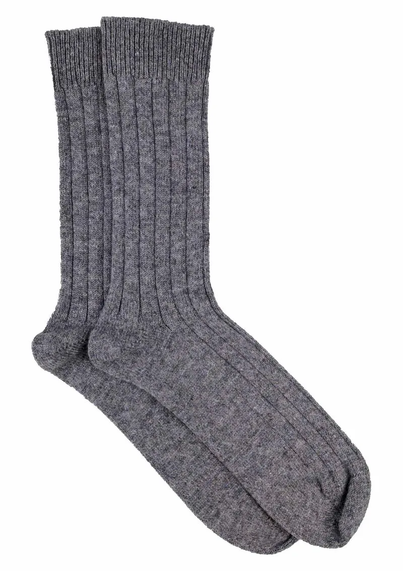 Kuuhi Herren Kaschmir Socken Grau