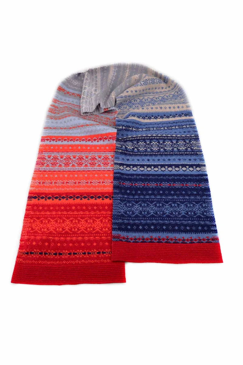 Eribé Damen Schal Reine Merino Schurwolle Alloa Bella Blue
