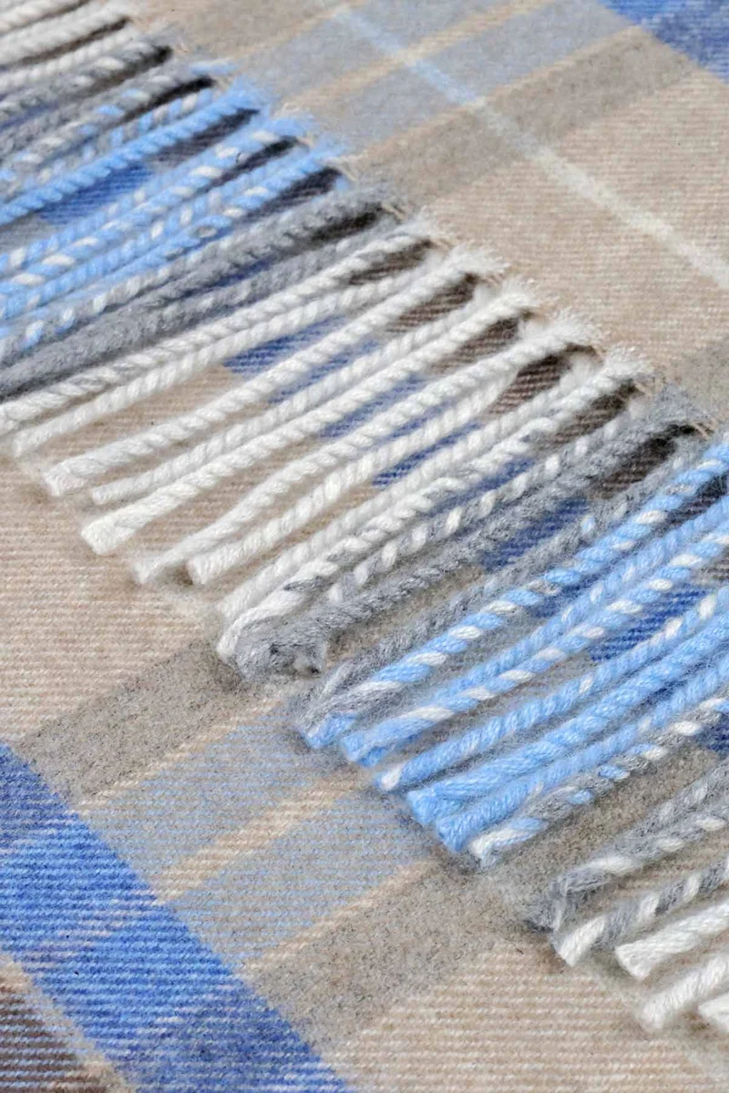 Kuuhi Kaschmirschal Fairy Pools Beige Blau Weiß