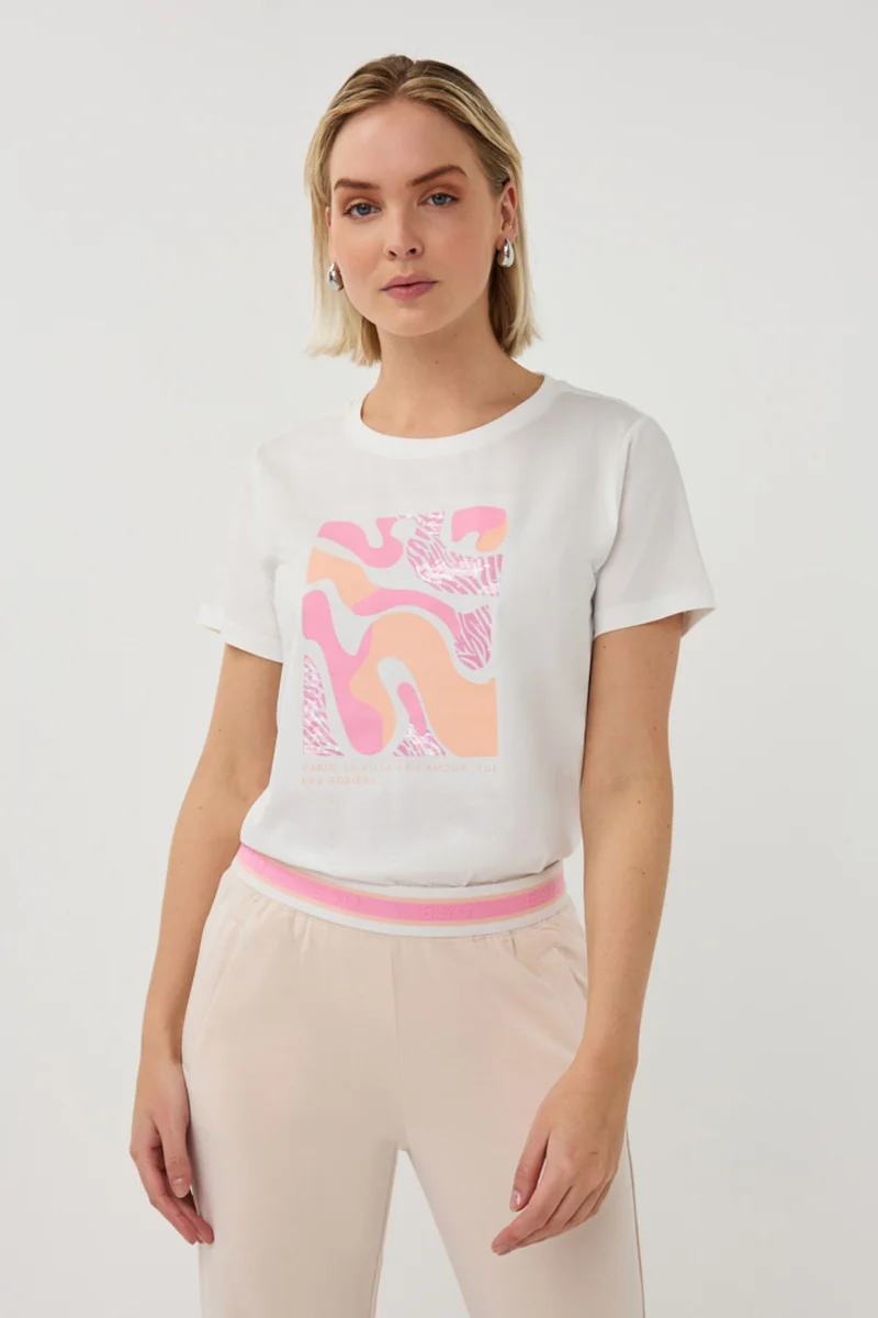 T-shirt Paris Offwhite Rose SP26.05014