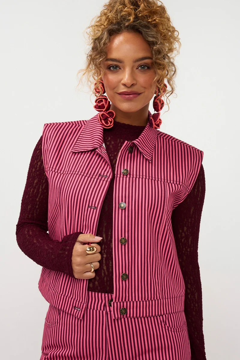 Gilet Marit Coral Pink Burgundy