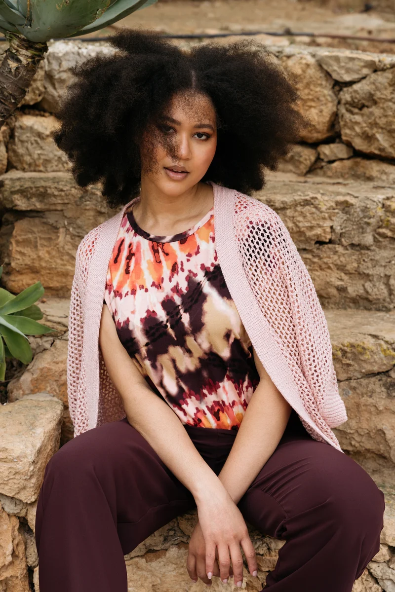 Blouse Vineeta Tie-Dye Soft Pink Multi TO287