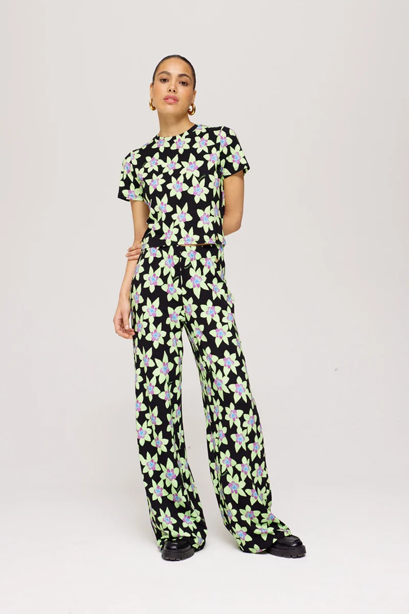 Broek Jane Green Blossom SS25T104