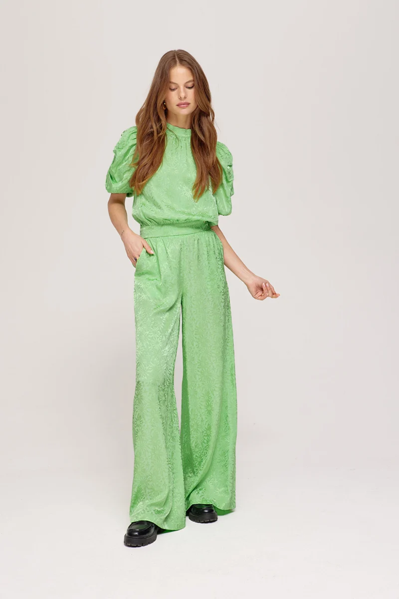 Broek Rosie Green Blossom SS25J101